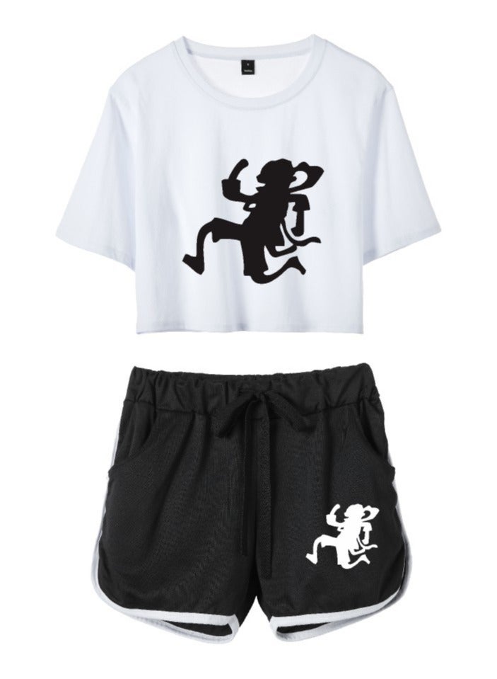 KUYING New One Piece Hip Hop Short Sleeve Five Cent Shorts Set  - Image 1