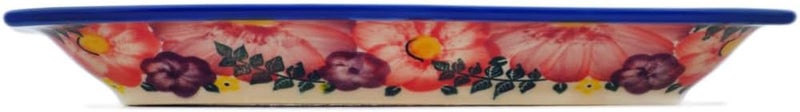 Polmedia Polish Pottery Authentic Polish Pottery Platter 9inch Signature UNIKAT in Blossoming Purple Harmony Design Handmade in Bolesawiec Poland by Ceramika Dalia  Certificate of Authenticity  - Image 3