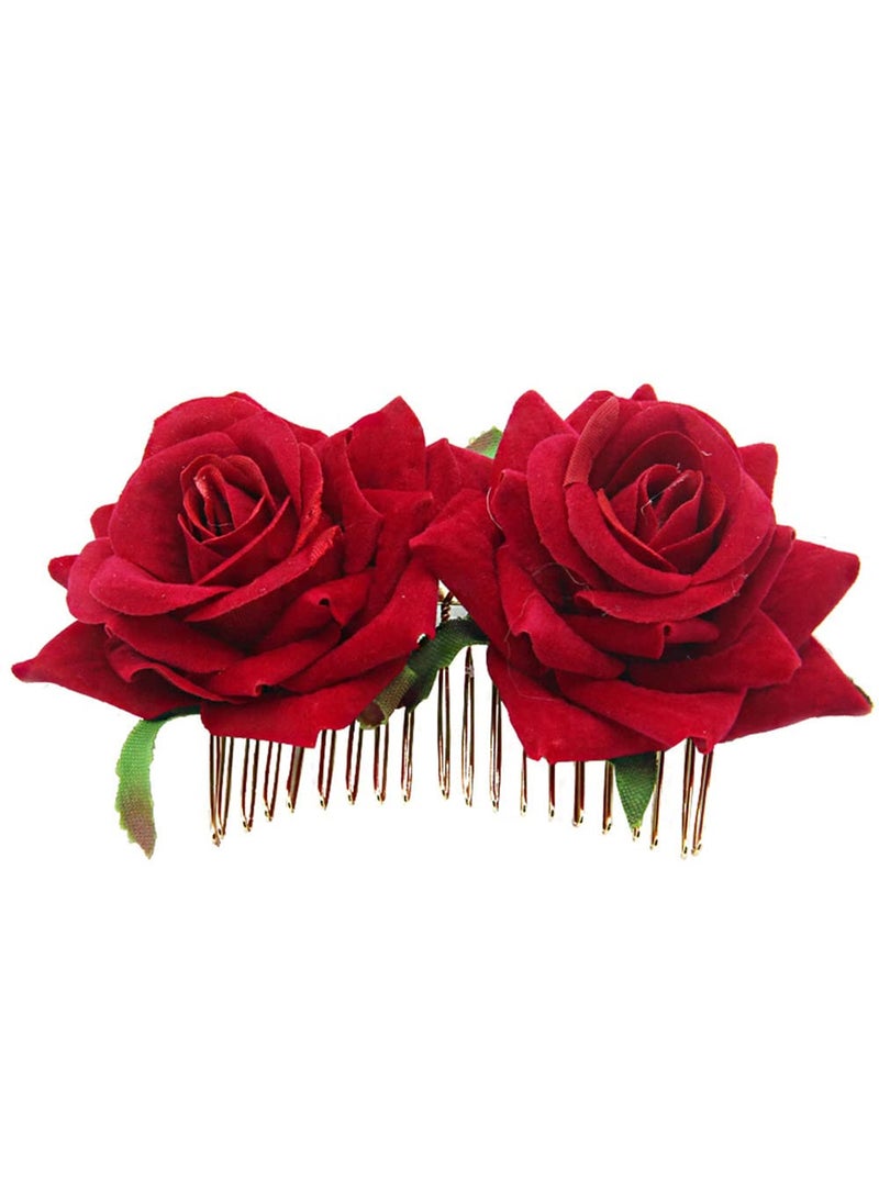 YALLNASL Rose Flower Hair Barrettes and Pins for Women  Wedding Party Hairstyle Combs and Accessories 