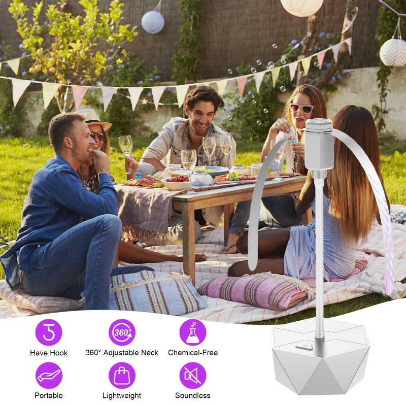 PIMAG Fly Fans for Tables, Fly Repellent Fan Outdoor Indoor Keep Flies Away, Repellent Fans for Tables with Holographic Blades for Picnic, Party, Restaurant, Kitchen, and BBQ, 4 Pack Silver - Image 4