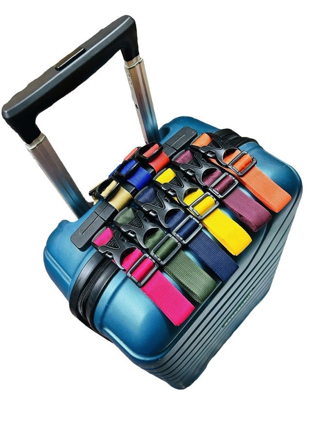 iCONY أضف حزامًا لتثبيت الأمتعة لحقائب السفر وحقائب اليد، حزام أمتعة محمول، حزام سفر قابل للتعديل مضاد للضياع، حزام سفر 1 بوصة × 22 بوصة، عبوة من قطعتين (لون عنابي) - Image 5