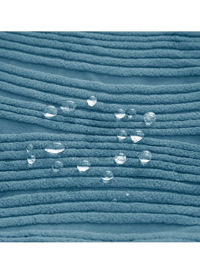 House of Quirk Universal Jacquard Waterproof Crizzle Pattern Fabric Sofa Cover Soft Touching Cover for Couch Flexible Stretch Sofa Slipcover (One Seater, Light Blue) - Image 4