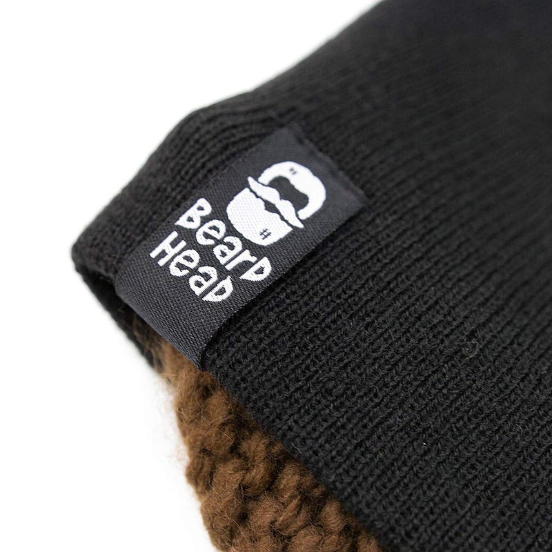 Beard Head قبعة لحية للأطفال - قبعة محبوكة ولحية مزيفة للأطفال الصغار بني - Image 4