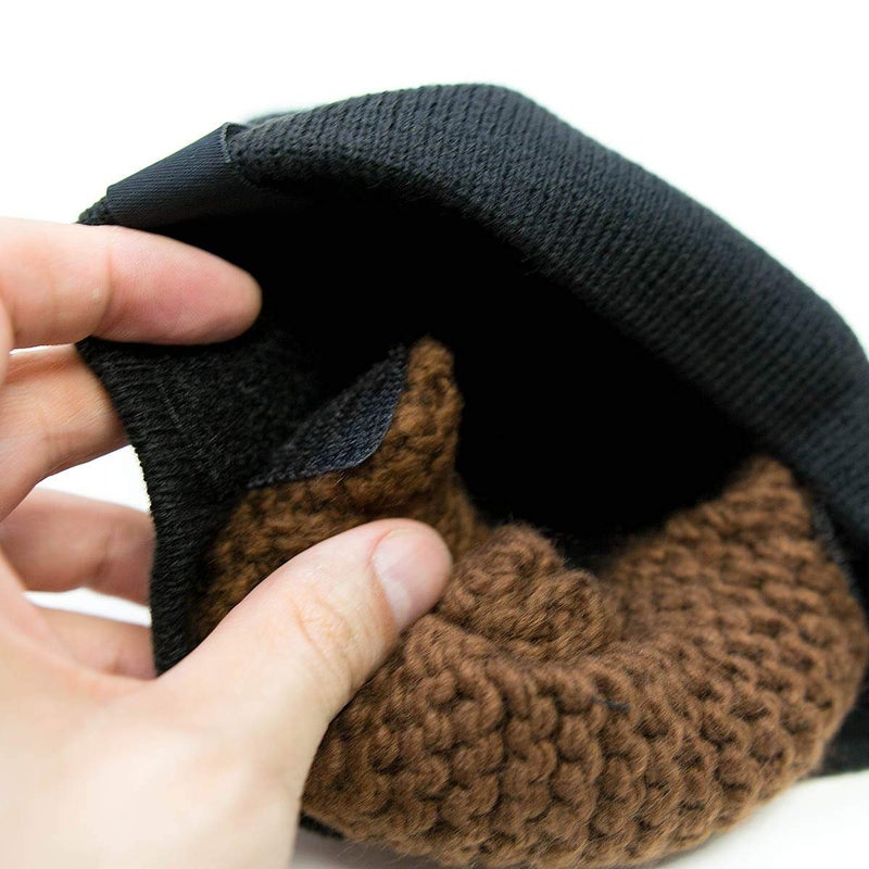 Beard Head قبعة لحية للأطفال - قبعة محبوكة ولحية مزيفة للأطفال الصغار بني - Image 3