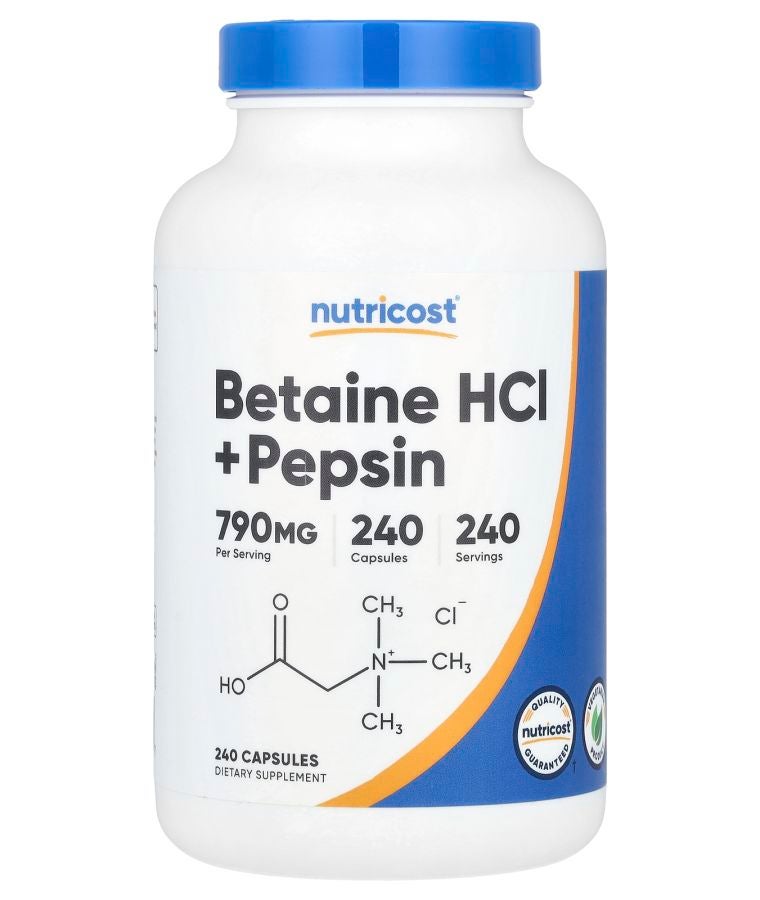 Betaine HCl + Pepsin 240 Capsules