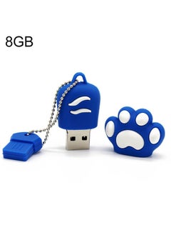 BURAQ 8GB Bear Paw Shaped Silicone USB 2.0 Flash Disk with Anti Dust Cup(Blue)  - Image 1