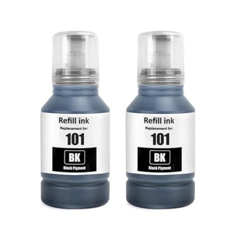 حبر 101 لـ EcoTank لطابعة EPSON Black Double 2-Pack لطابعة Epson L4150 L4160 L6160 L6170 L6176 L6190 L14150 ذات أساس مائي - Image 1