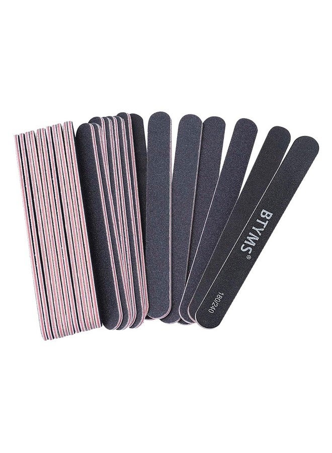 BTYMS 25 Count 180240 Grit Nail Files For Natural Nails Double Sided Emery Boards Fine Grit Nail Buffering Files - Image 1