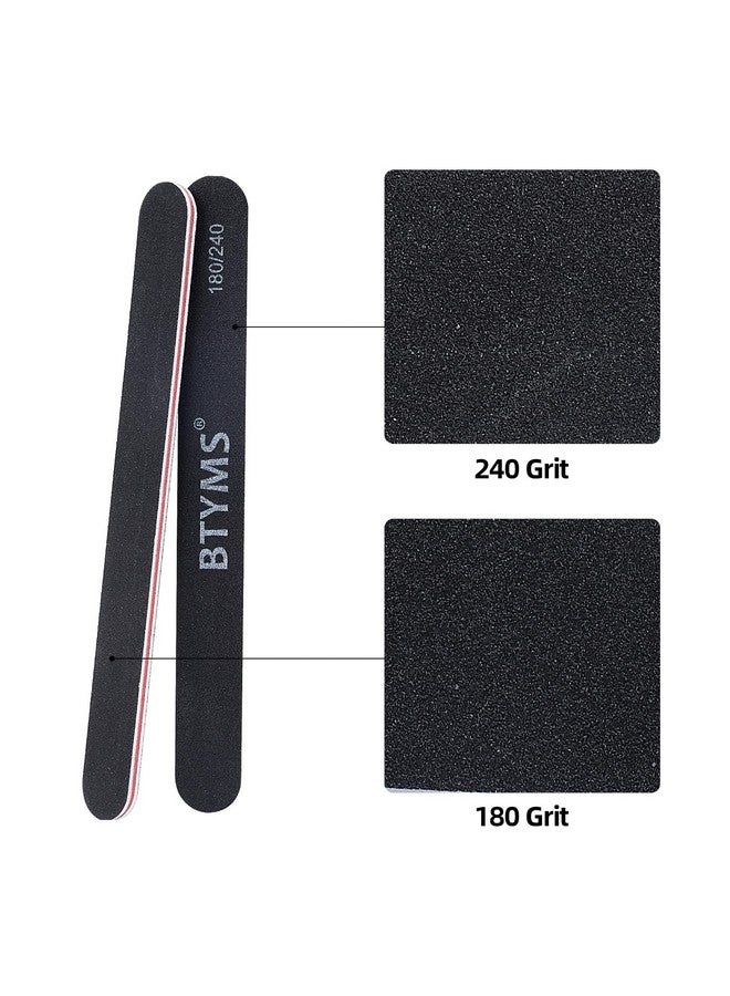 BTYMS 25 Count 180240 Grit Nail Files For Natural Nails Double Sided Emery Boards Fine Grit Nail Buffering Files - Image 2