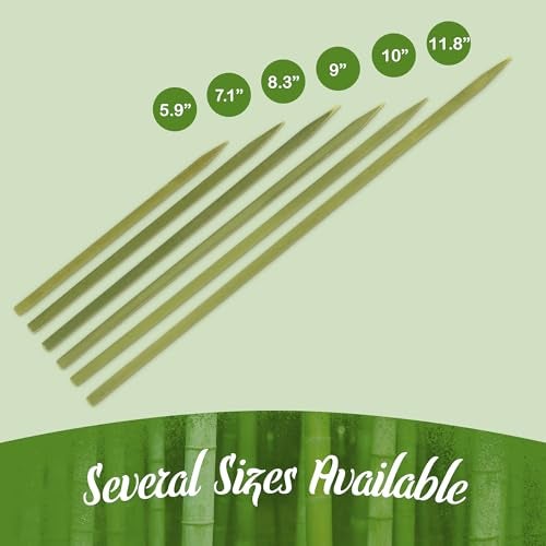 BambooMN Flat Sticks Bamboo Kebab Food Drink Skewers - 11.8" - 1,000pcs - Image 3