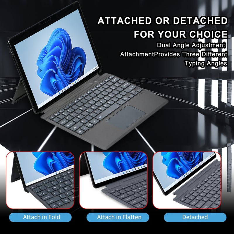 لوحة المفاتيح مع إضاءة خلفية / بدون إضاءة خلفية - تخطيط مضغوط - عمر بطارية طويل - تصميم أنثروبومي - خفيفة الوزن - متوافقة مع أجهزة سطح البروف 8/9/إكس - مثالية لعمال المكتب والطلاب - Image 3