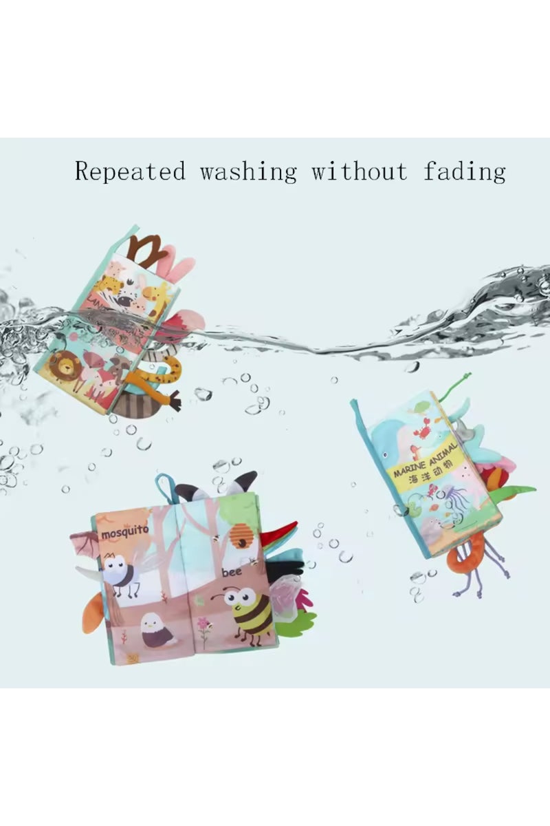 erorex Tiger 0-36M Baby Early Learning Toy Tail Cloth Book Parent-child Interactive Sound Paper Puzzle Clot - Image 2