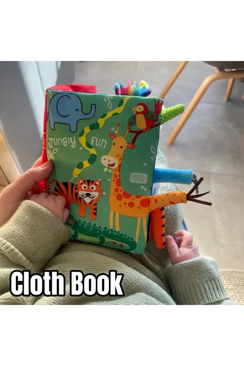 erorex Tiger 0-36M Baby Early Learning Toy Tail Cloth Book Parent-child Interactive Sound Paper Puzzle Clot - Image 4