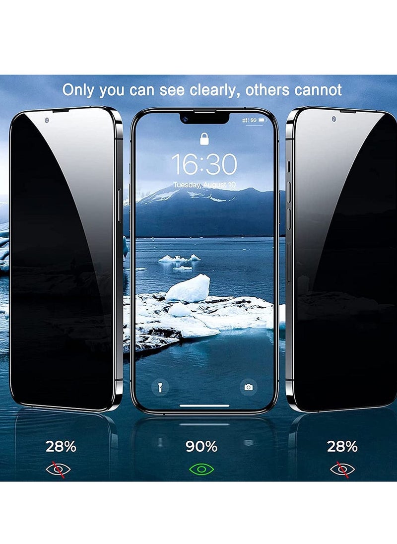 Generic - iPhone 14,Anti-Scratch,Case Friendly,2 Pack Anti-Spy Private Tempered Glass for iPhone 14 - Image 1