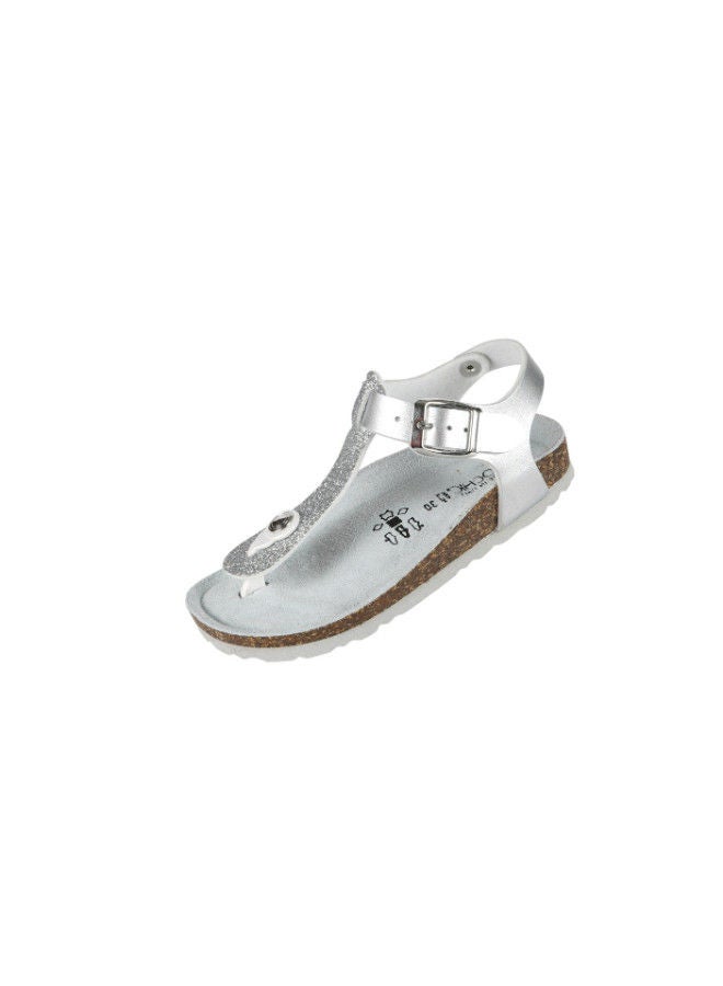 BiOCHIC Biochic Girls Thong Sandals Backstrap 012-421 831M-Argento  - Image 3