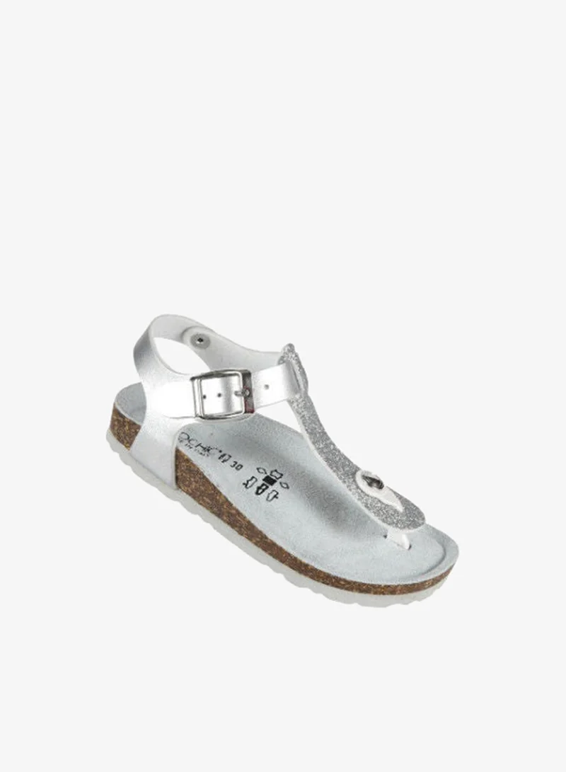 BiOCHIC Biochic Girls Thong Sandals Backstrap 012-421 831M-Argento