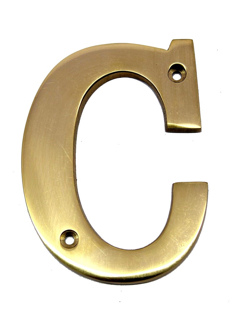 ESPLANADE eSplanade Brass House Hotel Door Name Alphabets Wall Door Plaque Alphabet Letter Golden 4 Inches C Alphabet 4  - Image 1