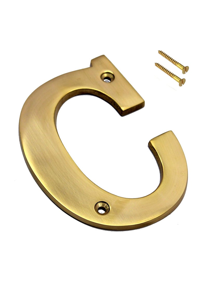 ESPLANADE eSplanade Brass House Hotel Door Name Alphabets Wall Door Plaque Alphabet Letter Golden 4 Inches C Alphabet 4  - Image 2