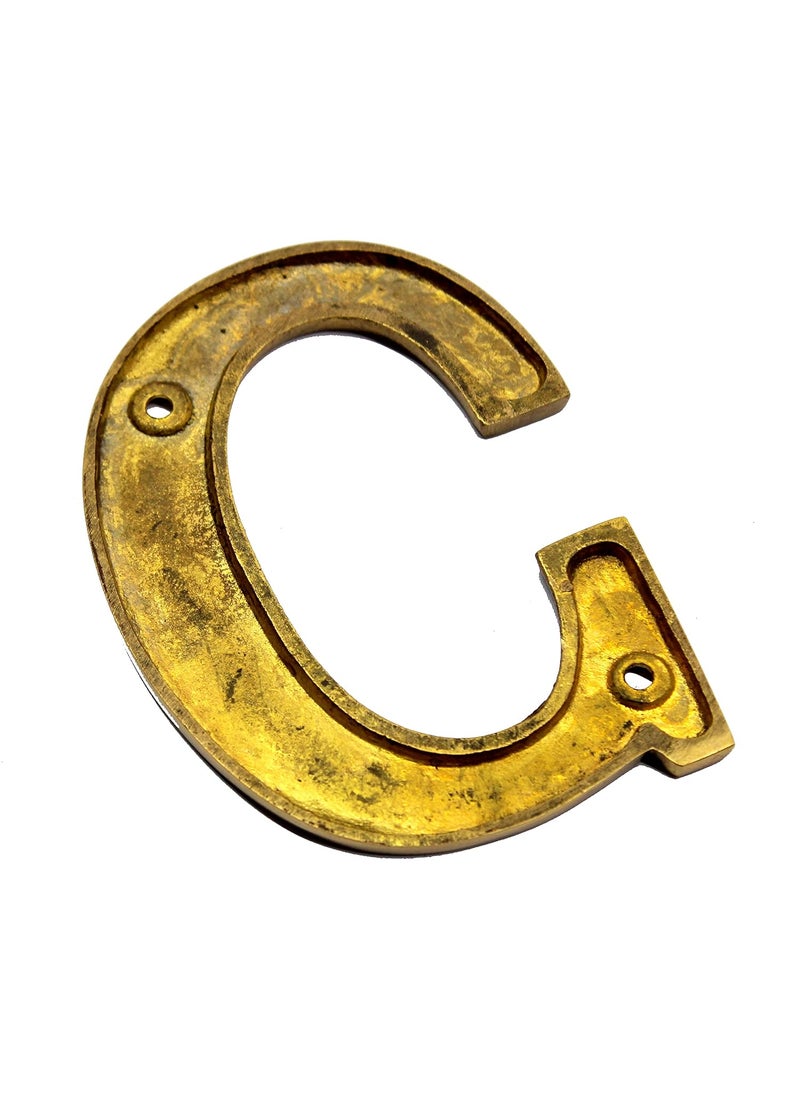 ESPLANADE eSplanade Brass House Hotel Door Name Alphabets Wall Door Plaque Alphabet Letter Golden 4 Inches C Alphabet 4  - Image 4