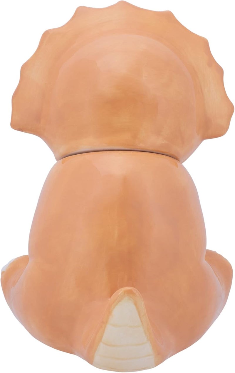 100 North Dolomite Ceramic 9.9 x 9.6 Everyday Cookie & Candy Jar with Airtight Lid: Perfect for Kitchen Canisters, Pet Treat Containers & Decorative Storage, Tan Triceratops Dinosaur - Image 5