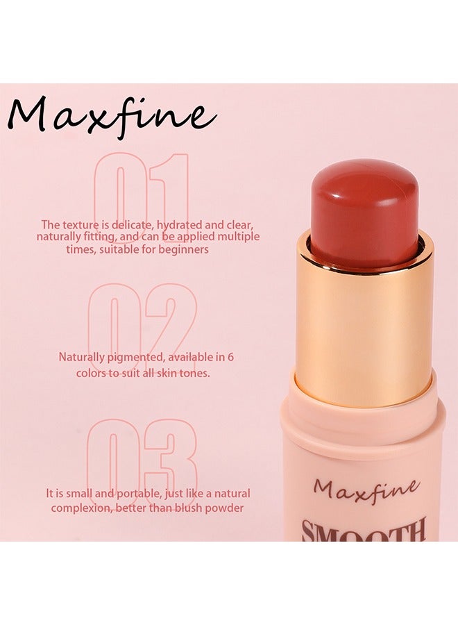 ماكس فاين مكياج الوجه الاحترافي الناعم ، الخدود والشفاه والعيون ، أحمر الخدود الكريمي 3 في 1 ، الترطيب والاحتفاظ بالمكياج طويل الأمد (# 02) - Image 3