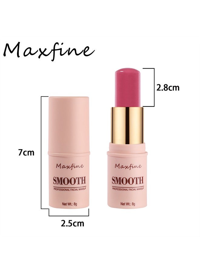 ماكس فاين مكياج الوجه الاحترافي الناعم ، الخدود والشفاه والعيون ، أحمر الخدود الكريمي 3 في 1 ، الترطيب والاحتفاظ بالمكياج طويل الأمد (# 02) - Image 5