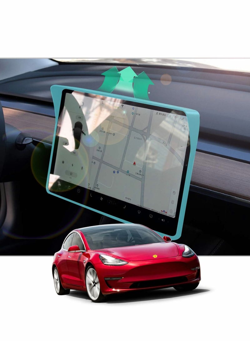 Excefore Screen Sun Shade Visor for Tesla Model 3 Model Y, Car Navigation Sun Shade Visor - Image 2