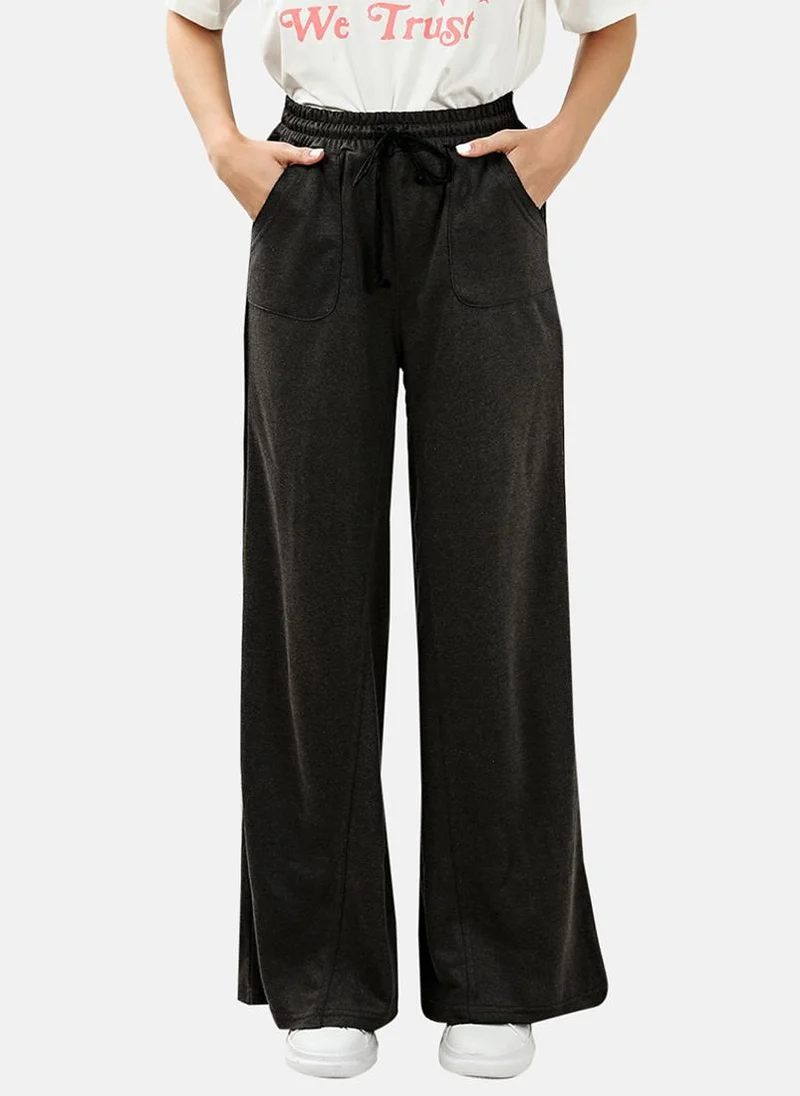 يونيكي Black Plain Casual Trouser