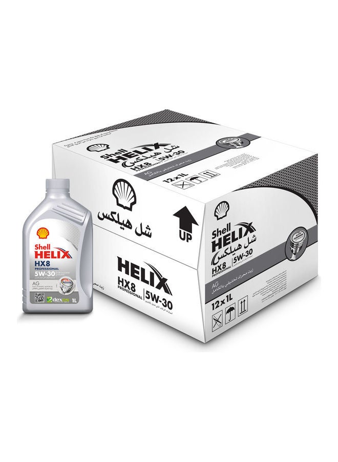 Shell Helix HX8 Professional AG 5W-30 Fully Synthetic Motor Oil (12 X 1 Litre Carton) - Image 1