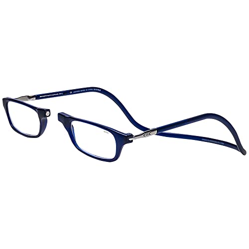 Clic Magnetic Reading Glasses for Men or Women, Computer Readers, Original (S-M, Dark Matte Blue, 1.50 Magnification) - Image 1
