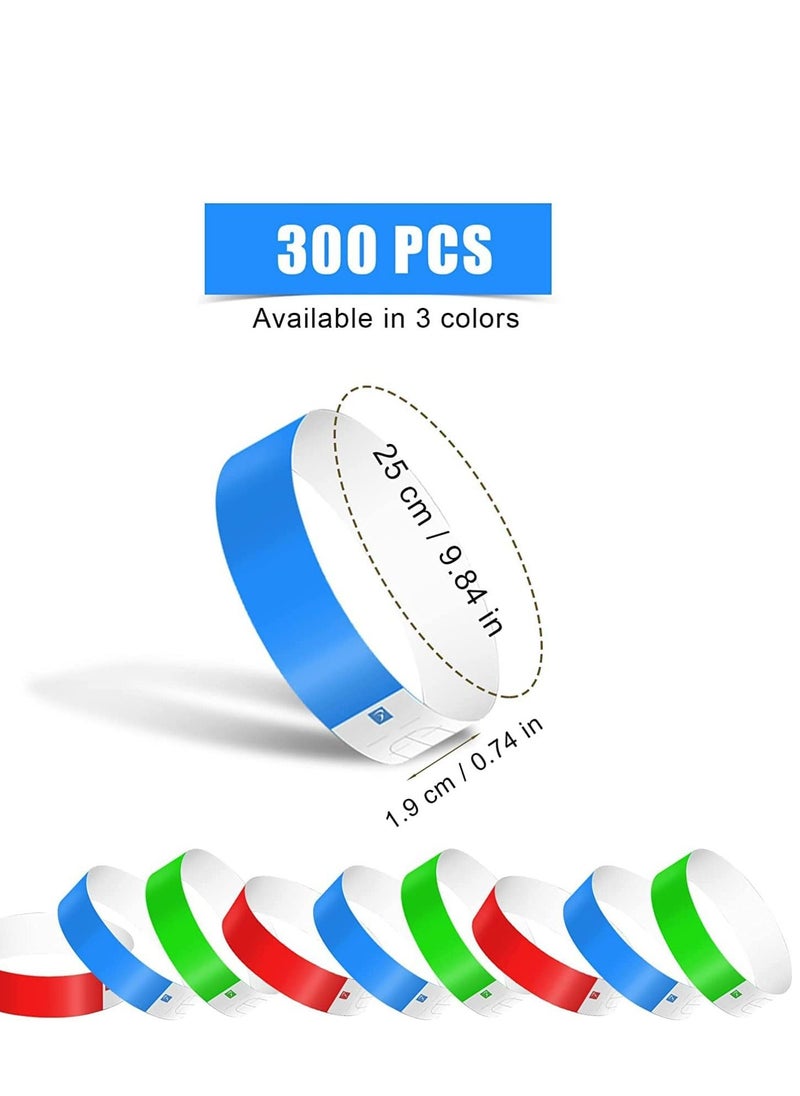 SYOSI - Paper Wristbands For Events Neon Wrist Bands Colored Waterproof Hand For Party Clubs Lightweight Concert Adhesive 300 Pack - Image 1