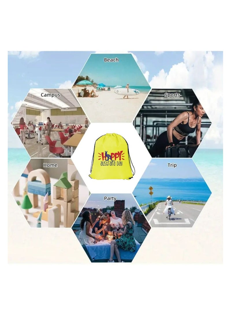 PRINTSHOP4ME Pack Of 3 Australia Drawstring Bags - Happy Australia Day, G'Day Mate, Durable Lightweight Sports Backpack For Kids And Adults - Image 4