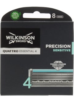 WILKINSON Wilkinson Sword Quattro Titanium Sensitive Refill Razor Blade Cartridges - Cartridges - 8 Count 