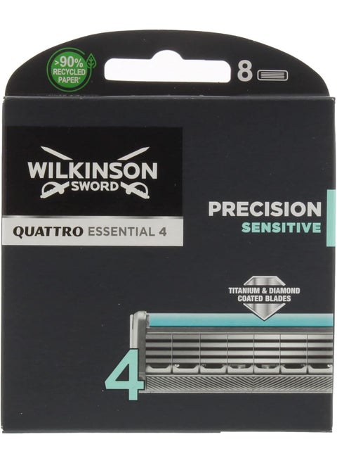 Wilkinson Sword Quattro Titanium Sensitive Refill Razor Blade Cartridges - Cartridges - 8 Count