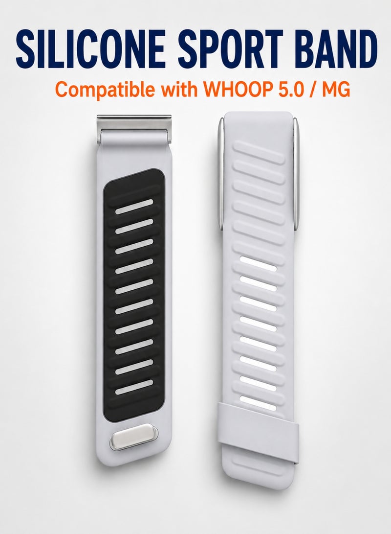 نورتك سوار سيليكون متوافق مع WHOOP 5.0 وWHOOP MG، يرجى اختيار الإصدار العادي أو إصدار MG ECG، سوار رياضي مقاوم للماء وقابل للتنفس وقابل للتعديل بإطار معدني للرجال والنساء - Image 2