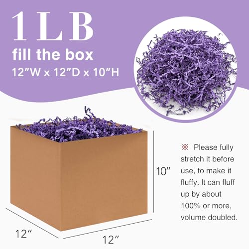 Corlcol 1LB Crinkle Cut Paper Shred Filler for Gift Box Bag and Basket On HolidaysPurple - Image 5