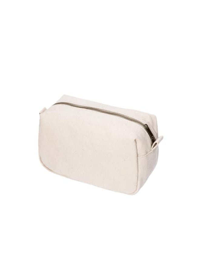 YONBEN Organizer Bag Lightweight Cosmetic Bag with Ring Clasp Perfect Travel Makeup Bag for Womennylon Stand Up Design BeigeCanvas - Image 1