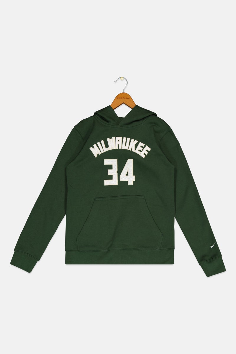 Nike Nike x NBA Kids Boy Sportswear Fit Outdoor Hooded Sweatshirt, Green  - Image 1