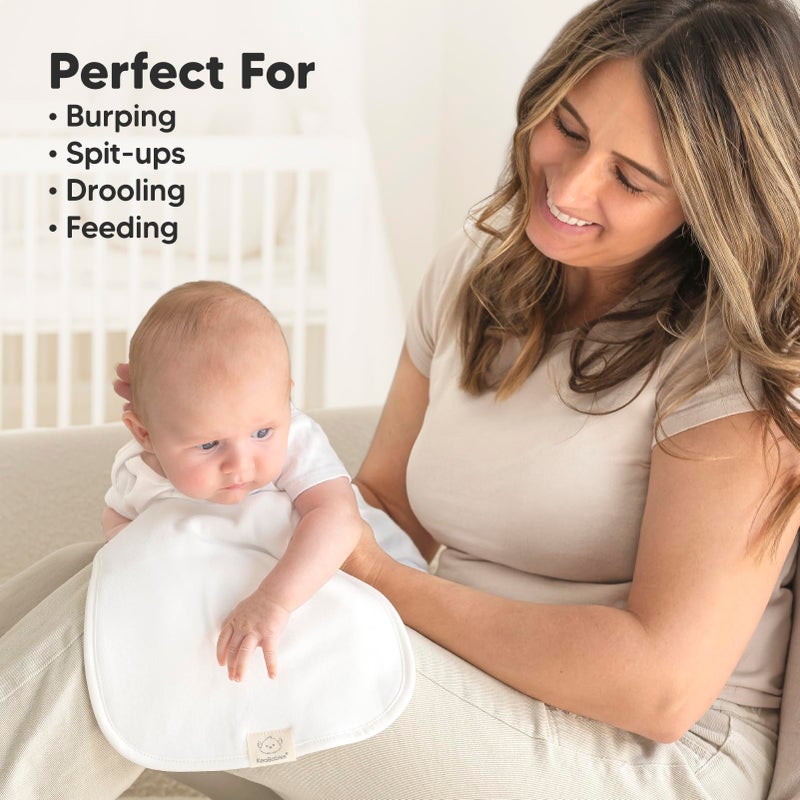 KeaBabies Organic Burp Cloths Baby Boy & Girl - 5-Pack Super Absorbent Cotton Burping Cloths for Babies, Soft & Plush Newborn Spit Up Rags, Infant Towels for Milk Spit Up, Unisex, Large 21" x 10" (Soft White) - Image 5