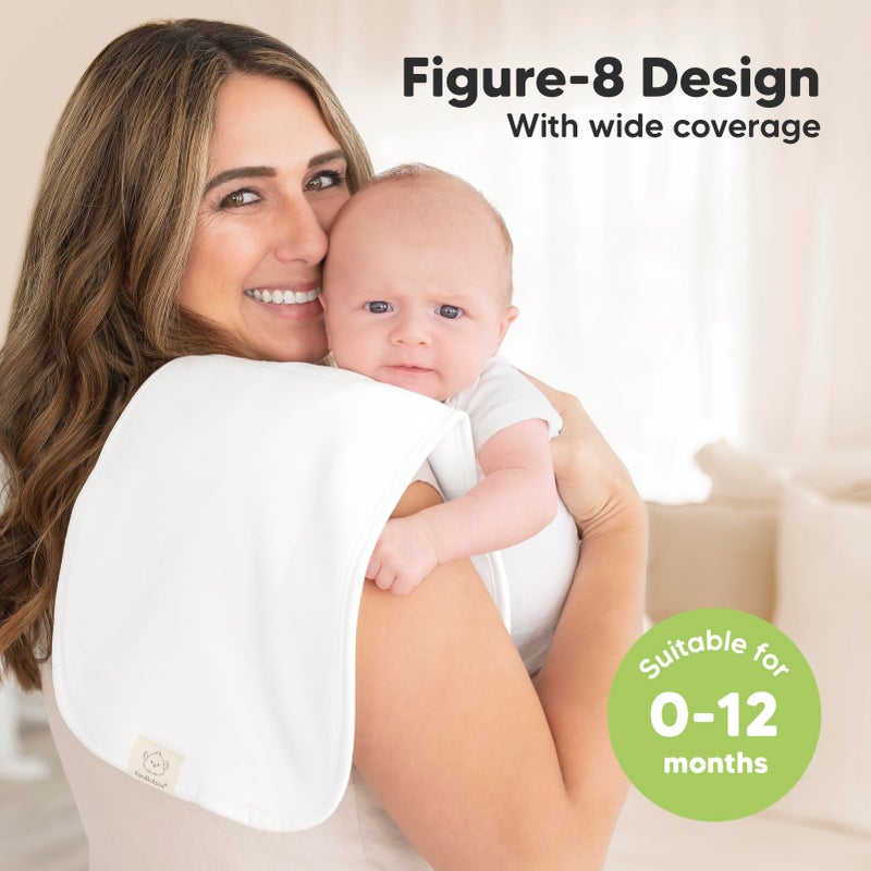 KeaBabies Organic Burp Cloths Baby Boy & Girl - 5-Pack Super Absorbent Cotton Burping Cloths for Babies, Soft & Plush Newborn Spit Up Rags, Infant Towels for Milk Spit Up, Unisex, Large 21" x 10" (Soft White) - Image 3