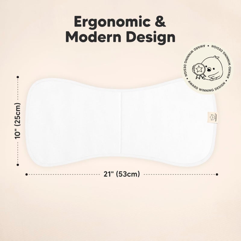 KeaBabies Organic Burp Cloths Baby Boy & Girl - 5-Pack Super Absorbent Cotton Burping Cloths for Babies, Soft & Plush Newborn Spit Up Rags, Infant Towels for Milk Spit Up, Unisex, Large 21" x 10" (Soft White) - Image 2