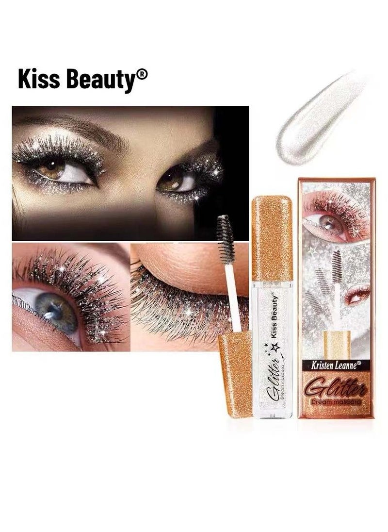 Kiss Beauty 6ml Eye Mascara Glitter Sparkle Makeup Eyelashes Length Exte Sparkle Mascara for Length & Volume – 6ml Glitter Eye Makeup for Stunning Lashes  - Image 1