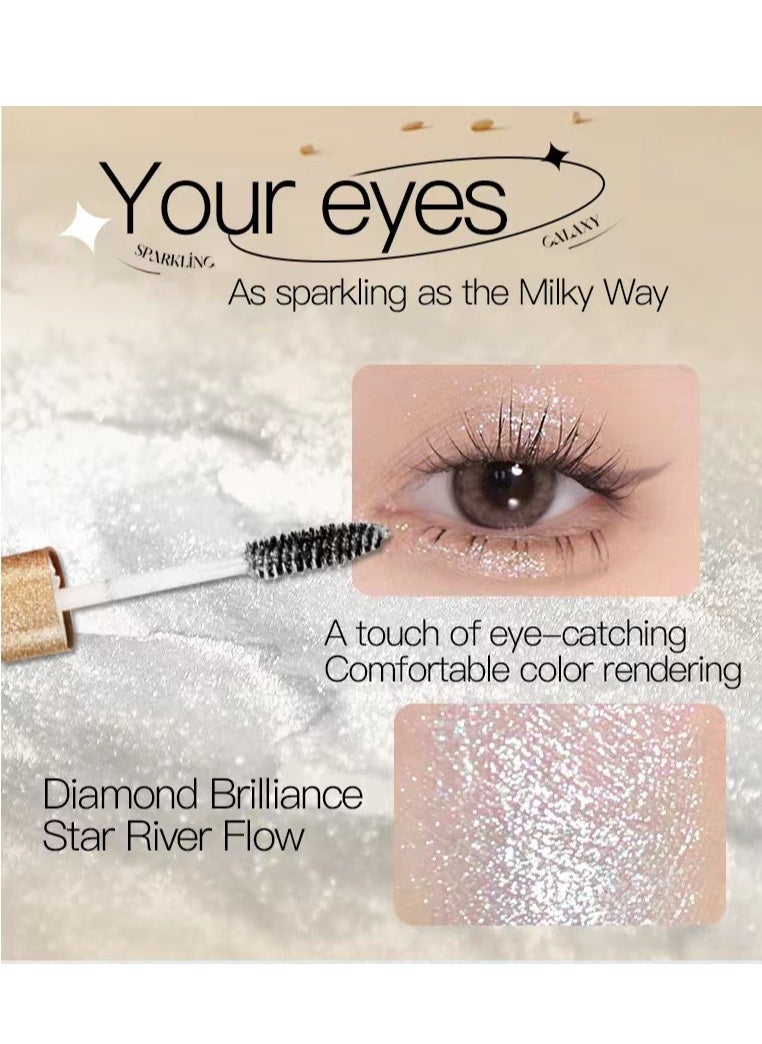 Kiss Beauty 6ml Eye Mascara Glitter Sparkle Makeup Eyelashes Length Exte Sparkle Mascara for Length & Volume – 6ml Glitter Eye Makeup for Stunning Lashes  - Image 2