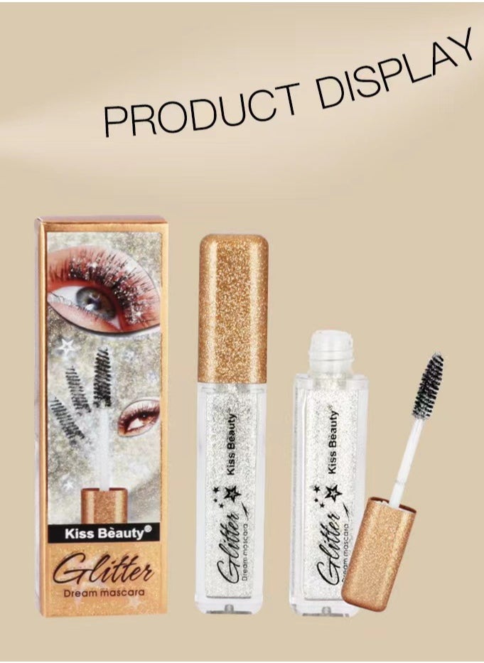 Kiss Beauty 6ml Eye Mascara Glitter Sparkle Makeup Eyelashes Length Exte Sparkle Mascara for Length & Volume – 6ml Glitter Eye Makeup for Stunning Lashes  - Image 5