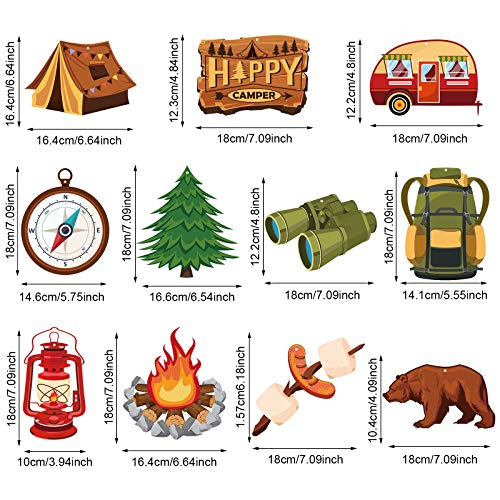 Sumind 30 Pcs Camping Party Decorations Hanging Swirl, Foil Ceiling Hanging Streams Happy Camper Themed Birthday Supplies for Adventure Bears Sign Room Wall Indoor Outdoor Decoration - Image 2