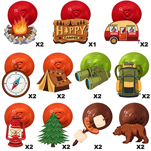 Sumind 30 Pcs Camping Party Decorations Hanging Swirl, Foil Ceiling Hanging Streams Happy Camper Themed Birthday Supplies for Adventure Bears Sign Room Wall Indoor Outdoor Decoration - Image 4