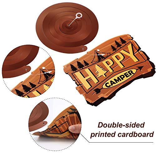 Sumind 30 Pcs Camping Party Decorations Hanging Swirl, Foil Ceiling Hanging Streams Happy Camper Themed Birthday Supplies for Adventure Bears Sign Room Wall Indoor Outdoor Decoration - Image 3