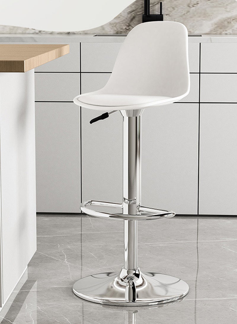Sharpdo Simple Stainless Steel Household High Bar Stool, Swivel and Adjustable Height Backrest Bar Stool  - Image 2