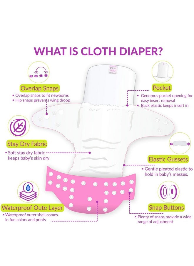 BEMBIKA - Baby Pocket Cloth Diapers Reusable Cloth Diapers Washable Adjustable Cloth Diapers One Size Adjustable Reusable (3 Pack) (0-2 Years) (No Inserts Included) - Image 1