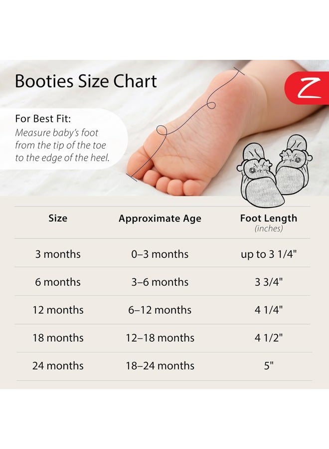 Zutano Unisex Cozie Fleece Baby Booties with Grippers, Baby Essentials, Cream, 12 Months Infant - Image 4